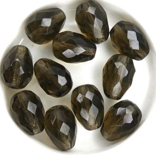 0020294 Black Diamond, Pear shaped Facet 16 x 12 mm. 4 Pc.-0 0020294 Black Diamond, Pear shaped Facet 16 x 12 mm. 4 Pc.-0