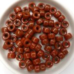0030082 Opaque Chocolate Brown Roller Bead. 40 Pc.-0