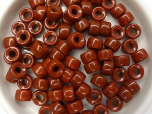 0030082 Opaque Chocolate Brown Roller Bead. 40 Pc.-0