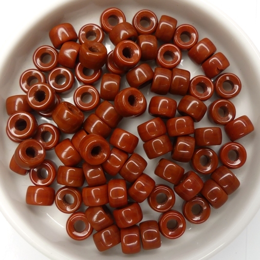 0030082 Opaque Chocolate Brown Roller Bead. 40 Pc.-0