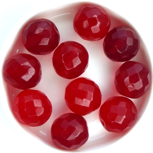 0050261 Red Opal Facet, 14 mm. 4 Pc.-0 0050261 Red Opal Facet, 14 mm. 4 Pc.-0