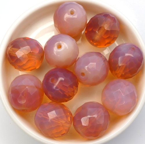 0070290 Pink Opal, Facet 14 mm. 4 Pc.-0