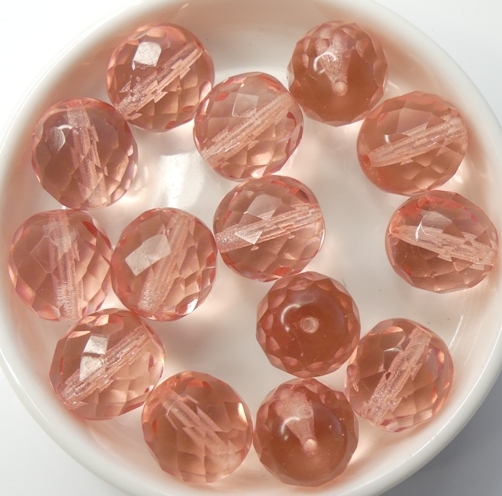 0070391 Rosaline, Facet 12 mm. 6 Pc.-0 0070391 Rosaline, Facet 12 mm. 6 Pc.-0