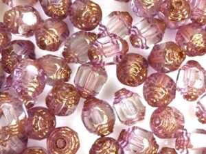 0080515 Crystal Bronze Lantern Facet Beads 15 Pc.-0