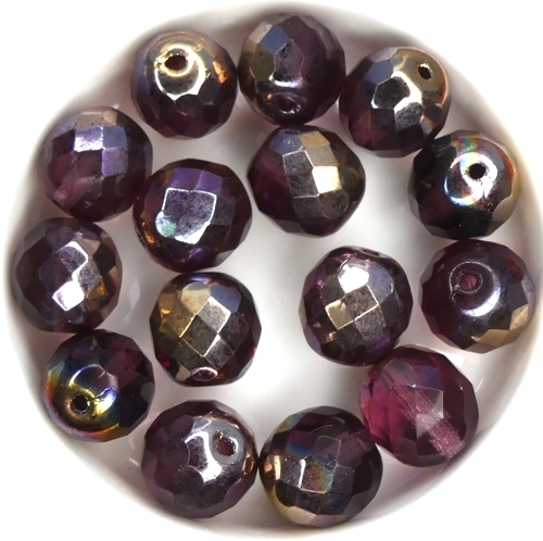 0080551 Amethyst Capri Gold, Facet 12 mm. 6 Pc.-0