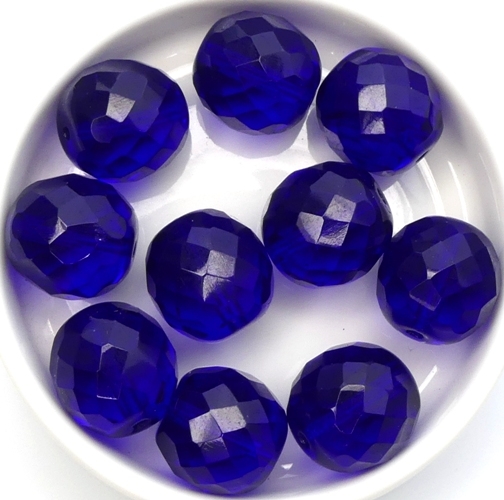 0090366 Cobalt Blue, Facet 14 mm. 6 Pc.-0