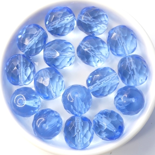 0090369 Light Sapphire, Facet 12 mm. 6 Pc.-0 0090369 Light Sapphire, Facet 12 mm. 6 Pc.-0