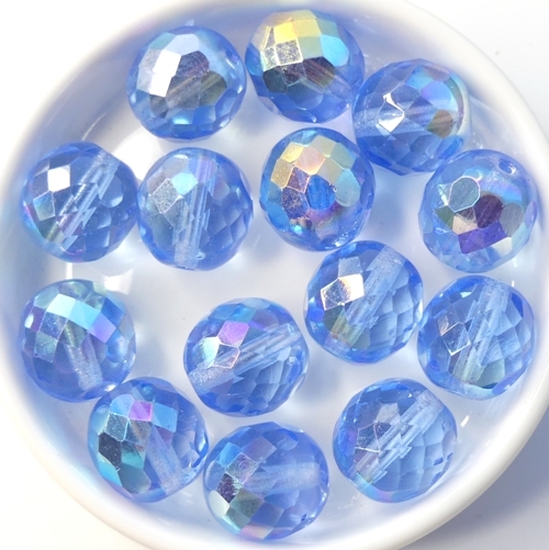 0090370 Light Sapphire AB, Facet 12 mm. 6 Pc.-0
