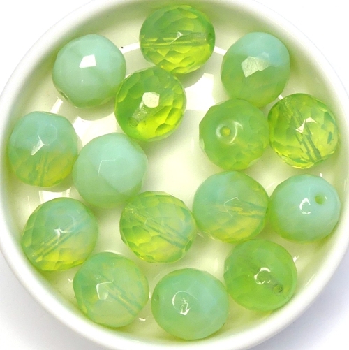 0100445 Chrysolite Opal, Facet 12 mm. 6 Pc.-0 0100445 Chrysolite Opal, Facet 12 mm. 6 Pc.-0