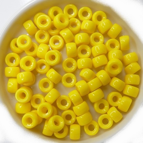 0130014 Opaque Yellow Roller Bead. 40 Pc.-0