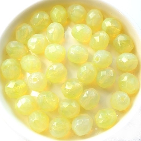 0130131 Milky Jonquil, facet, facet, 8 mm. 15 Pc.-0 0130131 Milky Jonquil, facet, facet, 8 mm. 15 Pc.-0