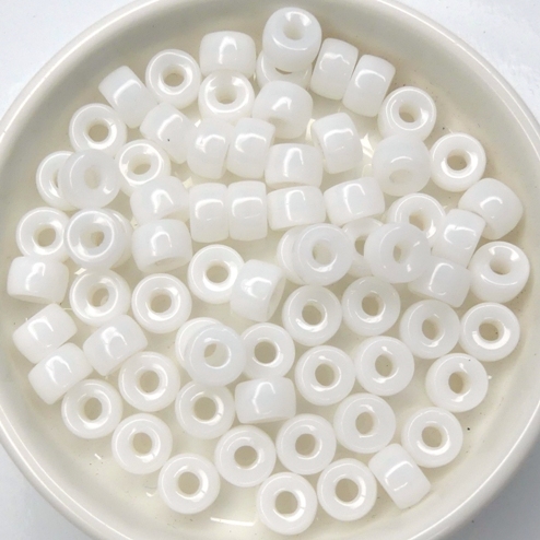 0140042 Alabaster White Roller Bead. 50 Pc.-0