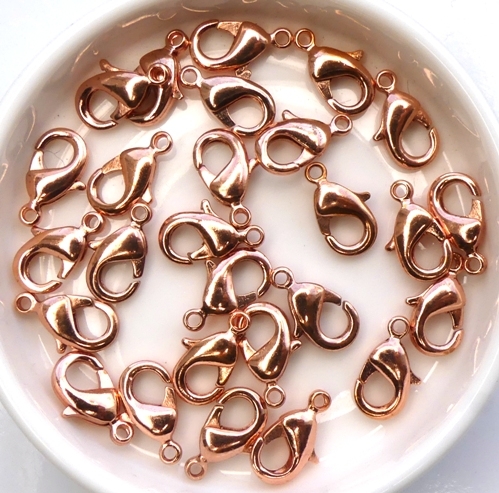 0160006 Karabijnslotje Copper coated, eerste keus 12 mm. 6 Pc.-0
