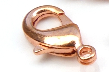 0160006 Karabijnslotje Copper coated, eerste keus 12 mm. 6 Pc.-14609