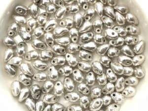 CD-23980-81002 Jet Old Silver Czech Drops 100 Pc.-14615