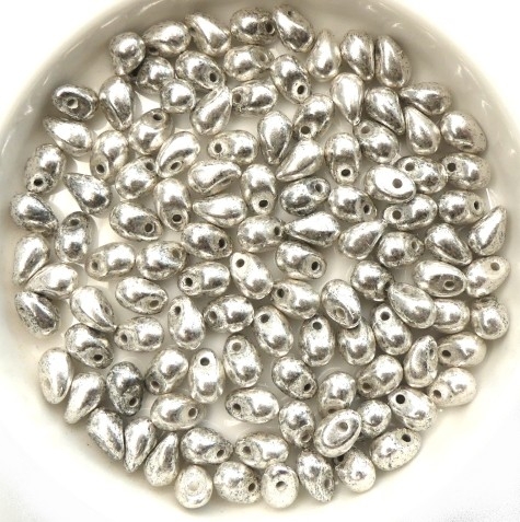 CD-23980-81002 Jet Old Silver Czech Drops 100 Pc.-14615