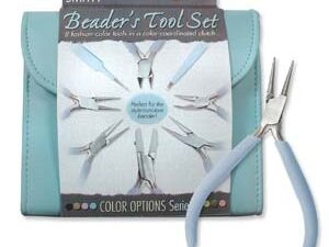 PLFAS04 Beadsmith Light Blue Beaders Tool Set in Clutch.-0