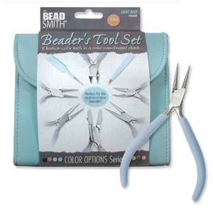 PLFAS04 Beadsmith Light Blue Beaders Tool Set in Clutch.-0