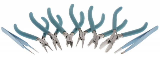 PLFAS04 Beadsmith Light Blue Beaders Tool Set in Clutch.-14600