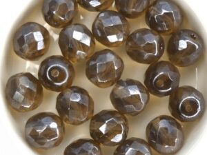 0030230 Smoke Topaz Luster facet 10 mm. 8 Pc.-0