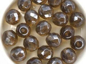 0030230 Smoke Topaz Luster facet 10 mm. 8 Pc.-0