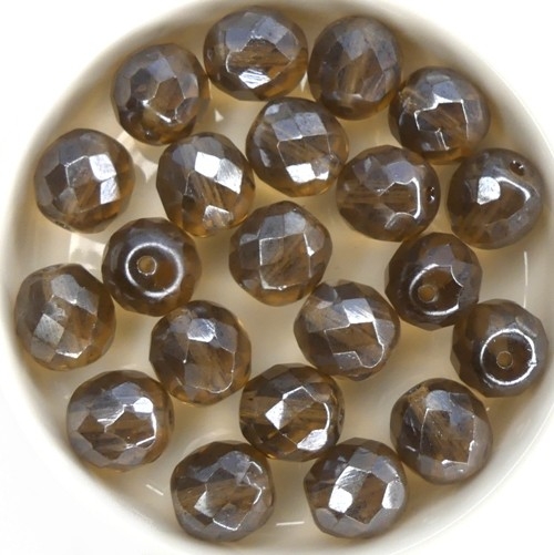 0030230 Smoke Topaz Luster facet 10 mm. 8 Pc.-0