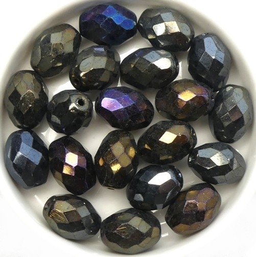 0030318 Jet Brown Iris Oval Facet 13 x 10 mm. 8 Pc.-0 0030318 Jet Brown Iris Oval Facet 13 x 10 mm. 8 Pc.-0