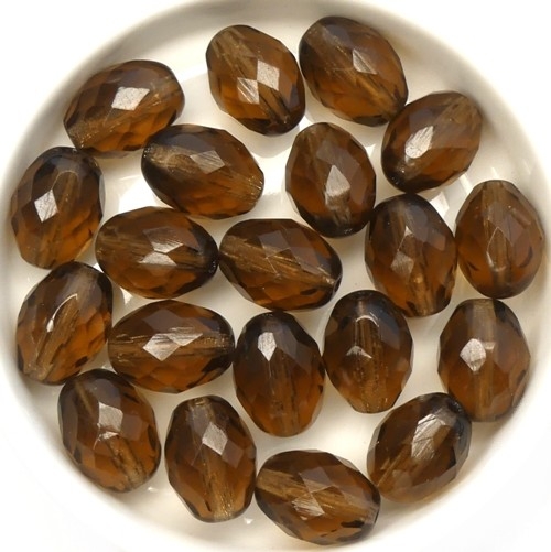 0030320 Smoke Topaz Oval Facet 13 x 10 mm. 8 Pc.-0 0030320 Smoke Topaz Oval Facet 13 x 10 mm. 8 Pc.-0