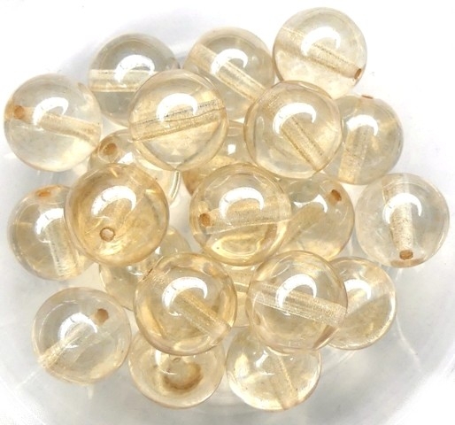 0040014 Crystal Champagne Round Glass Bead 10 mm. 15 Pc.-15076