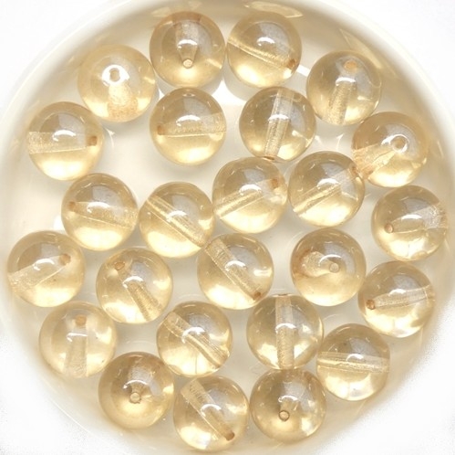 0040014 Crystal Champagne Round Glass Bead 10 mm. 15 Pc.-0