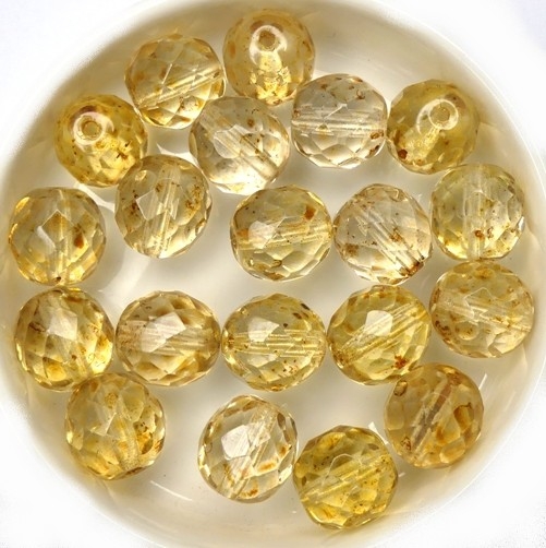 0040244 Crystal Travertin facet 10 mm. 10 Pc.-15087