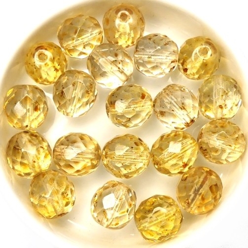 0040244 Crystal Travertin facet 10 mm. 10 Pc.-0