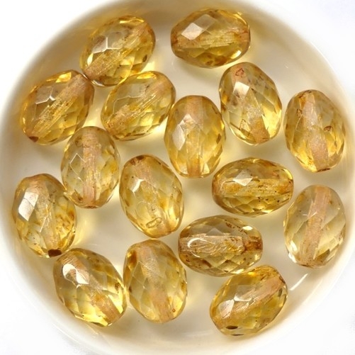 0040245 Crystal Travertin Oval facet 13 x 10 mm. 7 Pc.-0