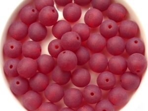 0050021 Matte Siam Red round 8 mm. 20 Pc.-0