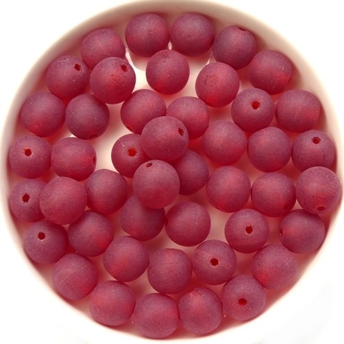 0050021 Matte Siam Red round 8 mm. 20 Pc.-0