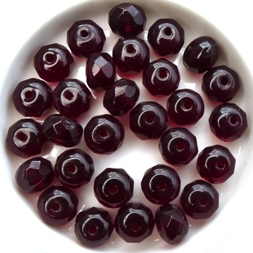 0050211 Garnet Red, Rondelle Facet 9 x 6 mm. 15 Pc.-0 0050211 Garnet Red, Rondelle Facet 9 x 6 mm. 15 Pc.-0