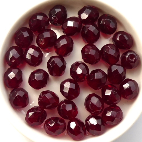 0050214 Garnet, Facet 8 mm. 15 Pc.-0 0050214 Garnet, Facet 8 mm. 15 Pc.-0