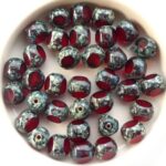 0050245 Siam Travertin, Three Cut Window Bead 8 mm. 10 Pc.-0