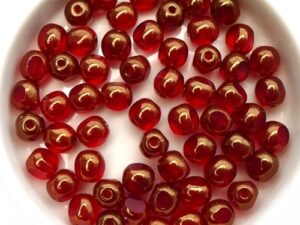 0050247 Siam Bronze, Three Cut Window Bead 15 Pc.-14697