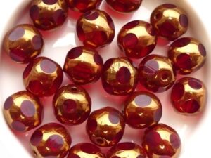 0050248 Siam Bronze, Eight Cut Window Bead 10 mm. 10 Pc.-14701