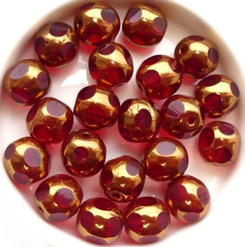 0050248 Siam Bronze, Eight Cut Window Bead 10 mm. 10 Pc.-14701