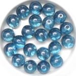 0090210 Crystal Blue Luster Round 10 mm. 15 Pc.-0