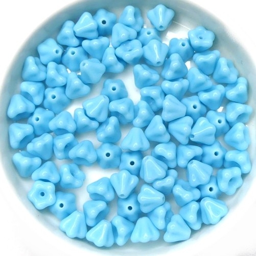 0090228 Opaque Blue Turquoise Flower Cup 40 Pc.-0