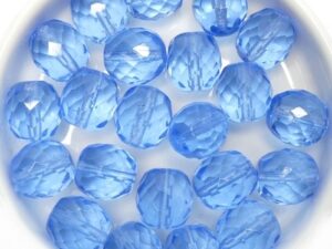 0090373 Light Sapphire Round Facet 10 mm. 10 Pc.-0