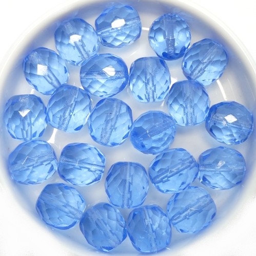 0090373 Light Sapphire Round Facet 10 mm. 10 Pc.-0