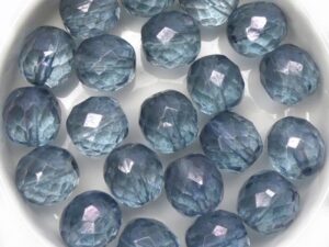 0090375 Crystal Blue Luster Round Facet 10 mm. 10 Pc.-0