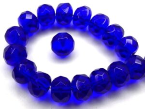 0090377 Cobalt Blue, Rondelle Facet 9 x 6 mm. 15 Pc.-0