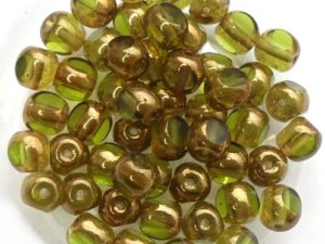 0100412 Olivine Bronze 3 Cut 6 mm. 22 Pc.-0