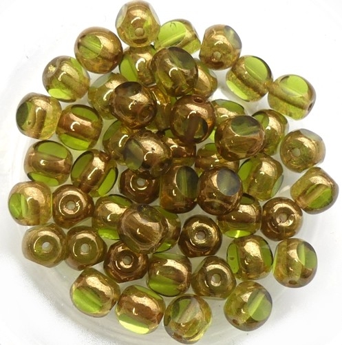 0100412 Olivine Bronze 3 Cut 6 mm. 22 Pc.-0