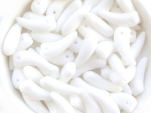 0140044 Opaque White Tooth Beads 35 Pc.-14949